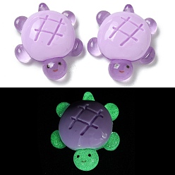 Сливовый Светящиеся кабошонов смолы, для изготовления ювелирных изделий, светится в темноте, черепахи, слива, 31.5x26.5x10.5 мм