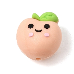 PeachPuff 3D Silicone Beads, Focal Beads, Peach, PeachPuff, 21.5x20.5x19.5mm, Hole: 3mm