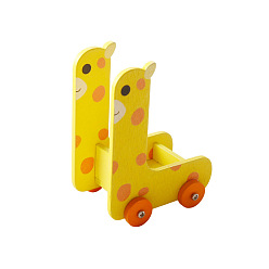 Жирафа Миниатюрные украшения из дерева, аксессуары для домашнего кукольного домика с микро-ландшафтом, притворяясь опорными украшениями, жирафа, 51x36x66 мм