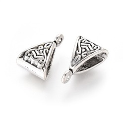 Античное Серебро Поручни из сплава в тибетском стиле, петля под залог, бейлы, треугольные, античное серебро, 15.5x10x7 мм, отверстие : 1.5 мм, Около 760 шт / 1000 г, без свинца и без кадмия