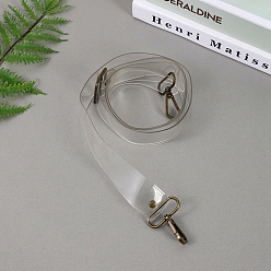 Clear Transparent TPO Bag Handles, with Metal Clasps, Clear, 150x2.5cm