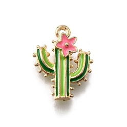 Кактус Подвески из сплава , с эмалью, золотые, кактус, 16x13.5x4.5 мм, отверстие : 1.4 мм
