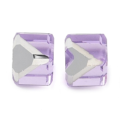 Лиловый K9 стеклянные имитации австрийских хрустальных бусин, без отверстия , квадратный, сирень, 6x6x6 мм