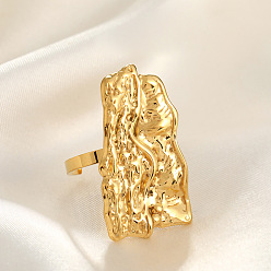 Rectangle 304 открытые кольца манжеты из нержавеющей стали, золотые, ионное покрытие (ip), прямоугольные, внутренний диаметр: регулируемый