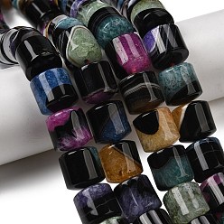 (52) Непрозрачная лаванда Природный агат бисер нитей, барабан, смешанные окрашенные и неокрашенные, разноцветные, 14~14.5x13.5~14.5 мм, отверстие : 1~1.2 мм, около 28 шт / нитка, 15.55"~15.75'' (39.5~40 см)