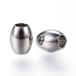 Нержавеющая Сталь Цвет Устойчивы к потускнению 201 бусины из нержавеющей стали, баррель, цвет нержавеющей стали, 5x4 мм, отверстие : 2 мм