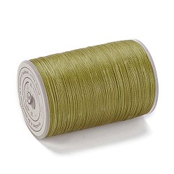 Dark Goldenrod Round Waxed Polyester Thread String, Micro Macrame Cord, Twisted Cord, for Leather Sewing Stitching, Dark Goldenrod, 0.3~0.4mm, about 174.98 Yards(160m)/Roll