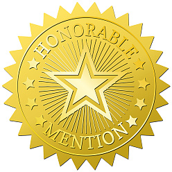 Звезда 12 листы клейкие восковые наклейки для животных, водонепроницаемые круглые точечные наклейки для запечатывания конвертов и карточек, золотые, звезда, 165x211 мм, наклейки: диаметр 50 мм