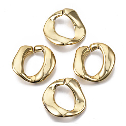 Golden CCB Plastic Linking Rings, Quick Link Connectors, For Jewelry Curb Chains Making, Twist, Golden, 41.5x41x9mm, Inner Diameter: 19x28mm