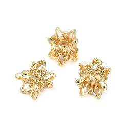 Light Gold Латунные бусины, долговечный, стойки покрытие, цветок, золотой свет, 6.5x6 мм, отверстие : 2.5 мм