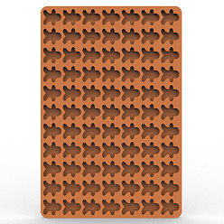 Шоколадный Лотки для форм для льда из пищевого силикона, с 77 полостями в форме имбирных человечков, многоразовый производитель форм для выпечки, для изготовления мыльного торта из расплава воска, цвет шоколада, 200x300x9 мм