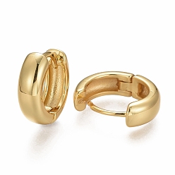 Real 18K Gold Plated Brass Huggie Hoop Earrings, Long-Lasting Plated, Ring, Real 18K Gold Plated, 16x5mm, Pin: 0.8mm