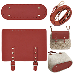 Седло Коричневый 1 комплект дна и ручек для сумки из искусственной кожи, женские сумки ручной работы поделки аксессуары, седло коричневый, 3 шт