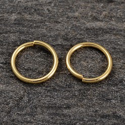 Golden Real 18K Gold Plated 925 Sterling Silver Open Jump Rings, Round Rings, Golden, 8x0.8mm, 6.4mm inner diameter
