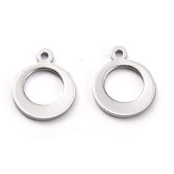 Platin Farbe Messing Charme, langlebig überzogen, Ring, Platin Farbe, 11x9x0.8 mm, Bohrung: 1 mm