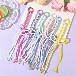 (52) Непрозрачная лаванда 6 шт. 6 цвета полиэфирный шнур вязание бант подвеска украшения, с литыми пружинными кольцами, разноцветные, 260 мм, 1 шт / цвет