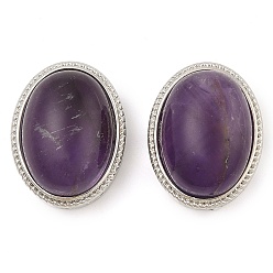 Аметист Природные аметистовые многожильные звенья, овальные, без кадмия и без свинца, платина, 21x16.5x11.5 мм, отверстие : 3 мм