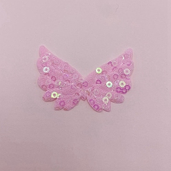 Бледно-Розовый Мягкие украшения с блестками в виде крыльев ангела, украшение для шитья своими руками, розовый жемчуг, 50 мм