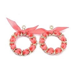 Помидор Подвески из сплава , переплетены атласной лентой, кольцо, помидор, 36x31x3.5 мм, отверстие : 1.8 мм