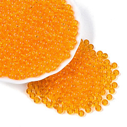 Оранжевый Fgb прозрачный стеклянный бисер, круглые, круглое отверстие, оранжевые, 4~4.5 мм, отверстие : 1~1.2 мм, Около 4500 шт / фунт