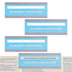 Deep Sky Blue Plastic Mahjong Line Finder, Rectangle, Deep Sky Blue, 190x70x0.3mm