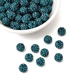 Синий Циркон Pave disco бусины, Бусины со стразами, полимерная глина , класс А, круглые, синий циркон, С. 12 (1.8~1.9 мм), 8 мм, отверстие : 1 мм