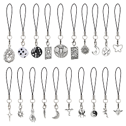 (52) Непрозрачная лаванда 20шт. резиновые и сплавные мобильные ремни, разнообразные, разноцветные, 85~102 мм, 20 шт / комплект