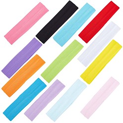 (52) Непрозрачная лаванда 13 шт 13 цвета однотонный фитнес йога бег эластичная ткань повязка на голову, широкая повязка на голову для женщин и девочек, разноцветные, 200x47x1.5 мм, 1 шт / цвет