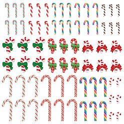(52) Непрозрачная лаванда 72шт 12 стили рождественская тема непрозрачные кабошоны из смолы, Рождество тростника, разноцветные, 19~49x8.5~26x2.5~6.5 мм, 6 шт / стиль