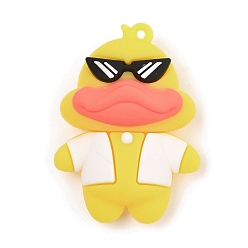 Белый ПВХ подвески, утка, белые, 55x40x20 мм, отверстие : 2.5 мм