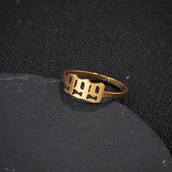 Золотой Номер 201 регулируемые манжетные кольца из нержавеющей стали, золотые, внутренний диаметр: регулируемый