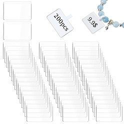 Прозрачный 200шт. ПВХ держатели для карт, защитный рукав для подвесных карт, прямоугольные, горизонтальный, прозрачные, 25x15 мм