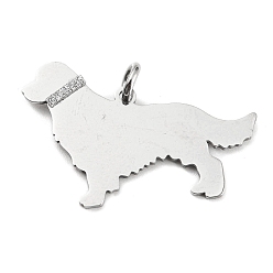 Нержавеющая Сталь Цвет Не тускнеющие 304 подвески из нержавеющей стали, со прыгающим кольцом и блестками, пустая бирка с зеркальной полировкой, собачий шарм, цвет нержавеющей стали, 21.5x33x1 мм, отверстие : 4 мм