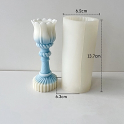 White Flower DIY Silicone Candle Molds, For Candle Making, White, 6.3x6.2x13.7cm