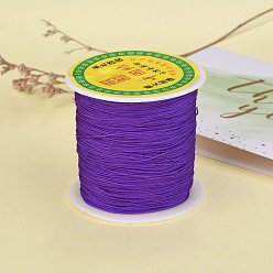 Dark Violet Braided Nylon Thread, Chinese Knotting Cord Beading Cord for Beading Jewelry Making, Dark Violet, 0.5mm, about 150yards/roll