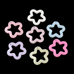 (52) Непрозрачная лаванда Пластиковые подвески, имитация желе, звезда очарование, разноцветные, 29x30x5 мм, отверстие : 1.8 мм, Около 350 шт / 500 г
