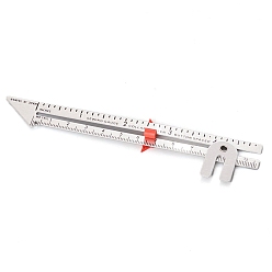 Платина Алюминиевая швейная линейка для одежды, платина, 147x21 мм