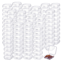 Clair 400 mini boîtes d'emballage en plastique PP pour boucles d'oreilles puces, carrée, clair, 4x3.4x1.85 cm