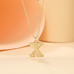 Letter X Ожерелья с подвесками в виде инициалов из сплава, золотые, Письмо X, 18.31 дюйм (46.5 см)