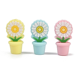 (52) Непрозрачная лаванда Бусины из пищевого силикона с цветочным узором, DIY уход за ожерельем, разноцветные, 28.5x15x13.5 мм, отверстие : 2.5 мм