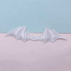Белый Пришиваем двусторонние атласные украшения в форме крыльев летучей мыши, украшение для шитья своими руками, белые, 38x140 мм