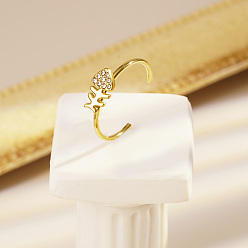 Настоящее золото 18K Нержавеющая сталь со стразами регулируемые манжеты для женщин, елочка, реальный 18 k позолоченный