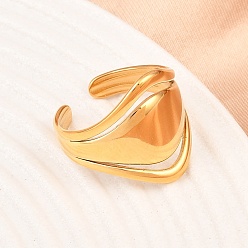 Настоящее золото 18K Размер США 7 304 манжеты из нержавеющей стали, ионное покрытие (ip), реальный 18 k позолоченный, 4~20 мм, внутренний диаметр: 17.2 мм