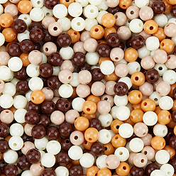 Кокосово-Коричневый Непрозрачные акриловые бусины, круглые, кокосового коричневый, 5~5.5x5.5~5.8x5.5~5.8 мм, отверстие : 1.5 мм, 1500 шт / комплект