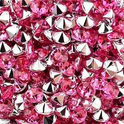 Камелия Имитация taiwan акриловый горный хрусталь указал назад кабошоны, граненые, алмаз, камелия, 4x3 мм