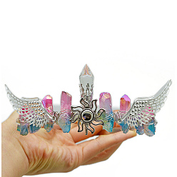 Другие Кварцы Натуральные гальванические кварцевые резинки для волос, крылья с солнечными коронами-резинками для волос для женщин и девочек, 350x150 мм