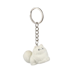 Белый Сплав со смолой милый брелок, собака, белые, 90 мм