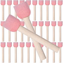 Pink 40шт. губок для покраски различной формы, штамп для рисования губкой с деревянной ручкой, для малышей ассорти выкройки, розовые, 80x19 мм