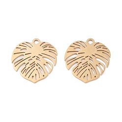 Настоящее золото 24K Ионное покрытие (ip) 316 хирургические подвески из нержавеющей стали, лист, реальный 24 k позолоченный, 20.5x19x0.8 мм, отверстие : 1.8 мм