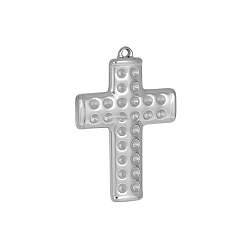 Нержавеющая Сталь Цвет 304 Настройки горный хрусталь из нержавеющей стали кулон, крестик, цвет нержавеющей стали, пригодный для стразов 2 мм, 43x30 мм